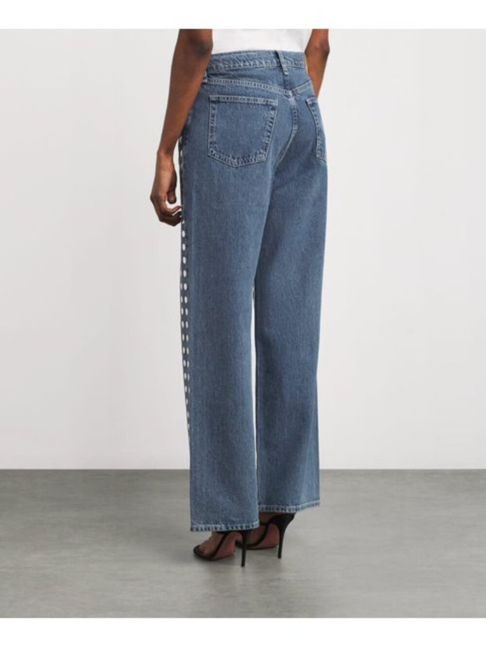 Rag & Bone Shea Studded High Rise Straight Jeans Size 25 - Picture 2 of 12